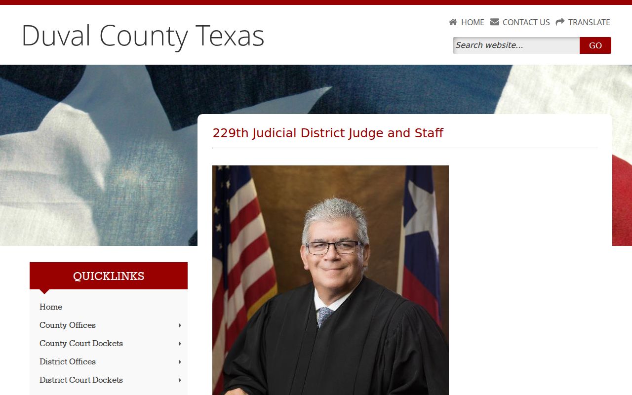 Duval County arrest warrant records: 229th District Court contact page