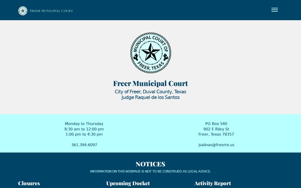 Freer warrant records: Freer Municipal Court procedures and public forms